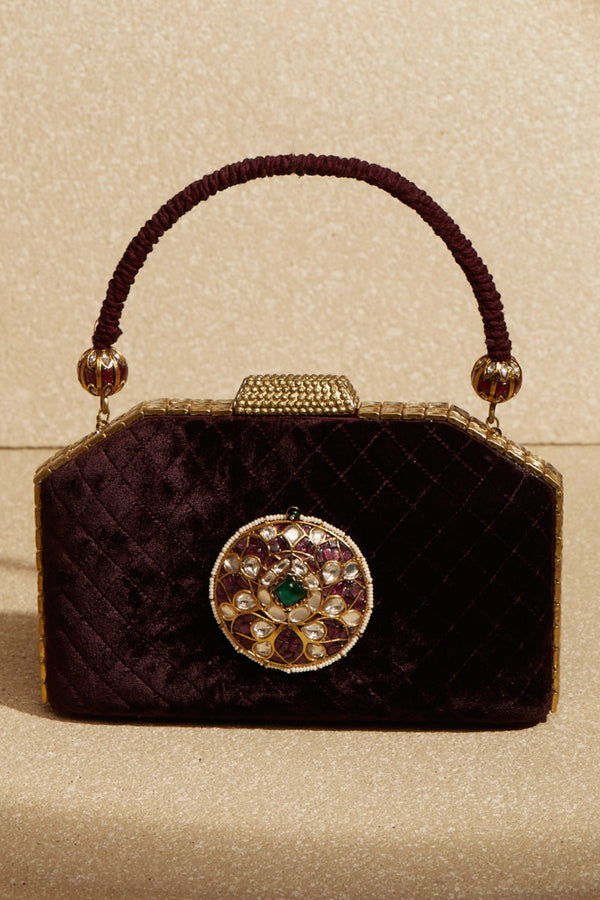 Jewelled Clutch Bag with Beaded Handle