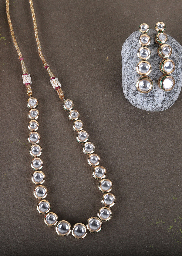 Daisy White Kundan Necklace Set